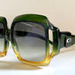 Christian Dior 80s vintage sunglasses - XXL green and yellow frame