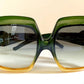 Christian Dior 80s vintage sunglasses - XXL green and yellow frame
