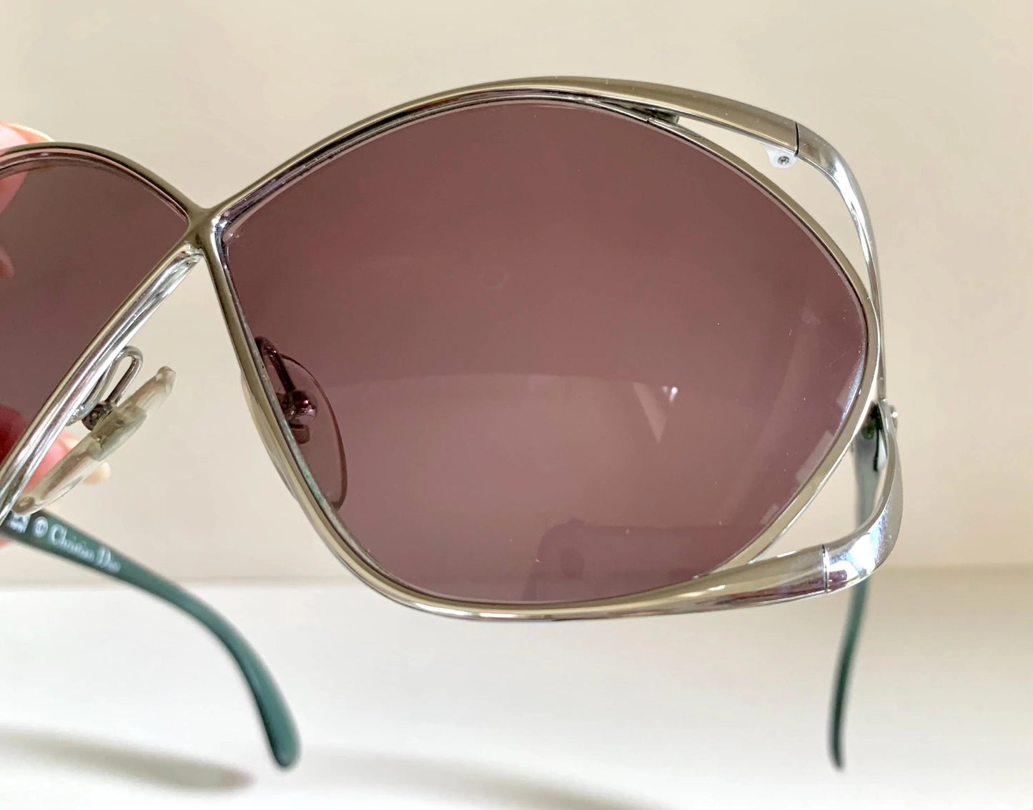 Christian Dior Vintage Sunglasses - 2056 XL silver and green frames