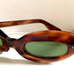 Cat eye 70s vintage sunglasses - Brown acetate frames made in France