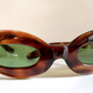 Cat eye 70s vintage sunglasses - Brown acetate frames made in France