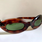 Cat eye 70s vintage sunglasses - Brown acetate frames made in France