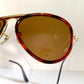 Ray Ban B&L USA vintage sunglasses, 62mm Traditionals W0743 aviators, tortoise shell and gold arista frame