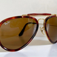 Ray Ban B&L USA vintage sunglasses, 62mm Traditionals W0743 aviators, tortoise shell and gold arista frame