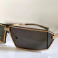 Christian Dior Vintage Sunglasses - 00s Dior Troika mask rectangle gold frames