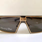 Christian Dior Vintage Sunglasses - 00s Dior Troika mask rectangle gold frames