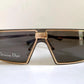 Christian Dior Vintage Sunglasses - 00s Dior Troika mask rectangle gold frames