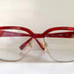 Silhouette 80s vintage glasses - golden and red frames