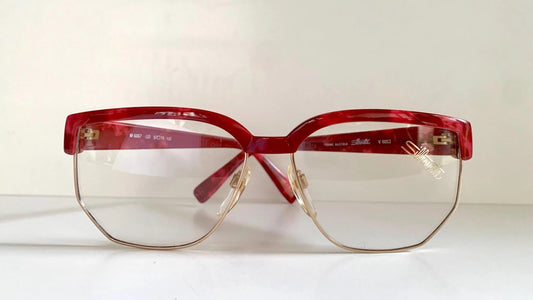 Silhouette 80s vintage glasses - golden and red frames