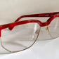 Silhouette 80s vintage glasses - golden and red frames