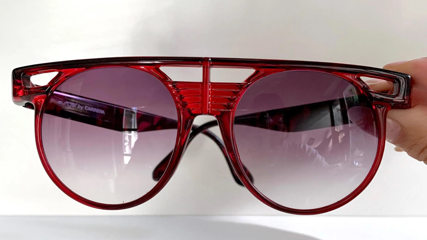 Sunjet by Carrera 80s vintage sunglasses - NOS red XL oversized vintage frames