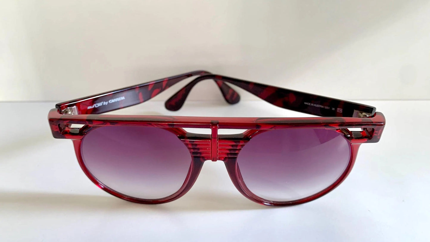Sunjet by Carrera 80s vintage sunglasses - NOS red XL oversized vintage frames