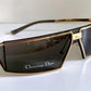 Christian Dior Vintage Sunglasses - 00s Dior Troika mask rectangle gold frames
