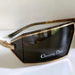 Christian Dior Vintage Sunglasses - 00s Dior Troika mask rectangle gold frames