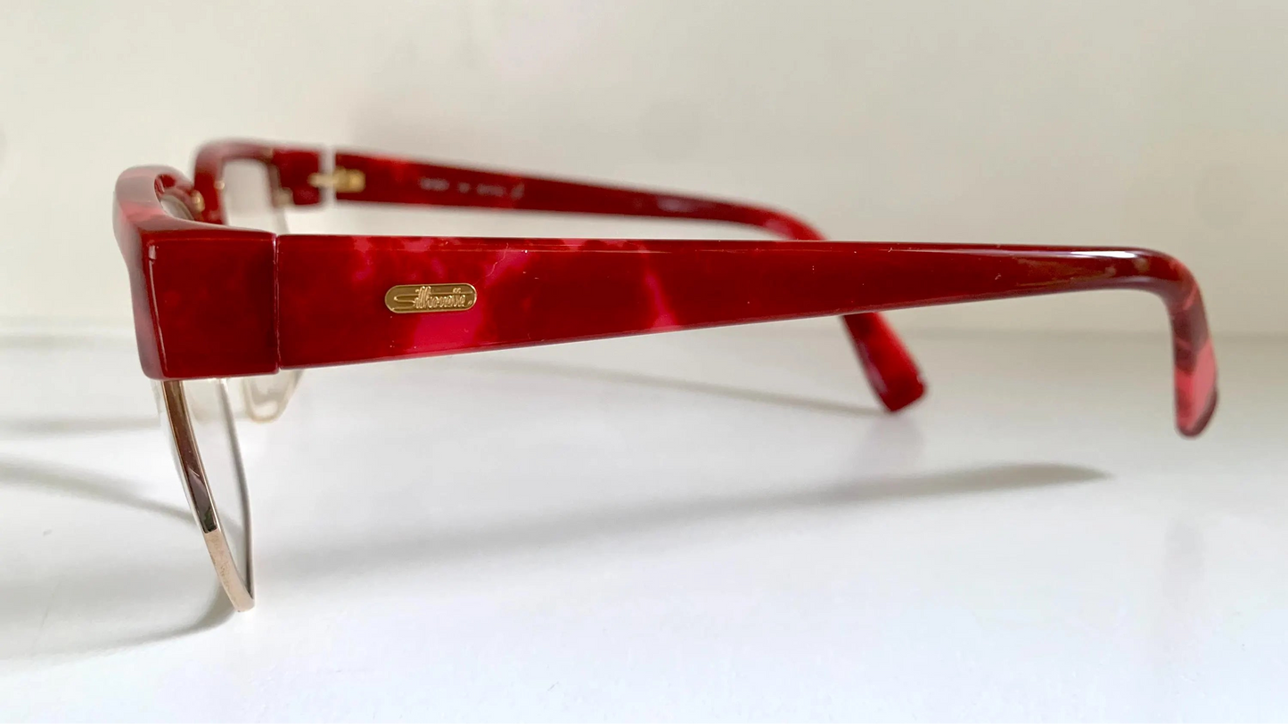 Silhouette 80s vintage glasses - golden and red frames
