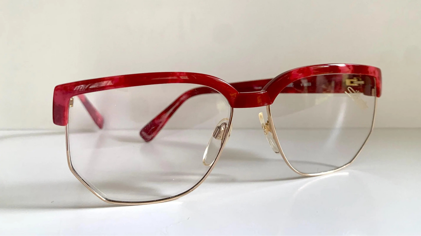 Silhouette 80s vintage glasses - golden and red frames