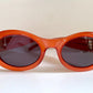 Gucci 90s vintage sunglasses - oval dark orange frame