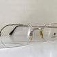 Vogue 80s vintage glasses - silver semi-rimless octogonal frame