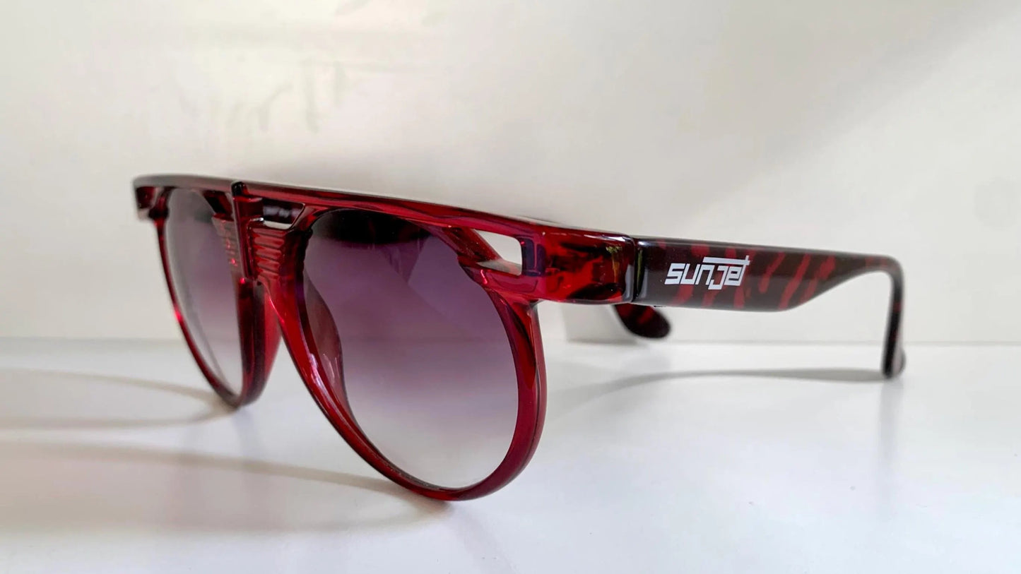 Sunjet by Carrera 80s vintage sunglasses - NOS red XL oversized vintage frames