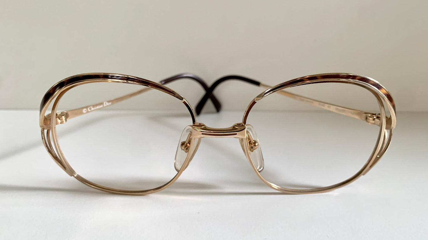 Christian Dior vintage glasses - 2145 gold and brown oversized frames