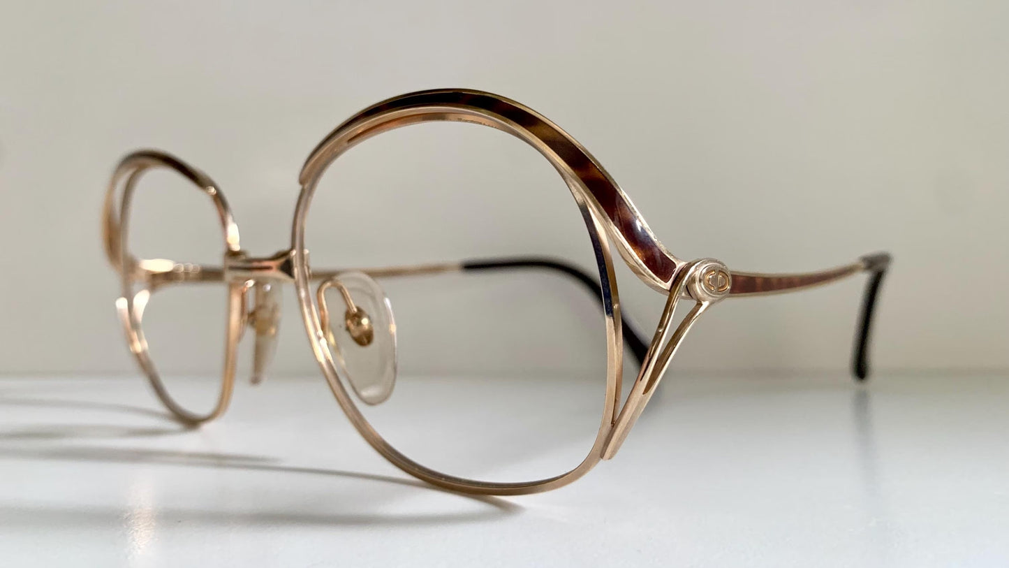 Christian Dior vintage glasses - 2145 gold and brown oversized frames