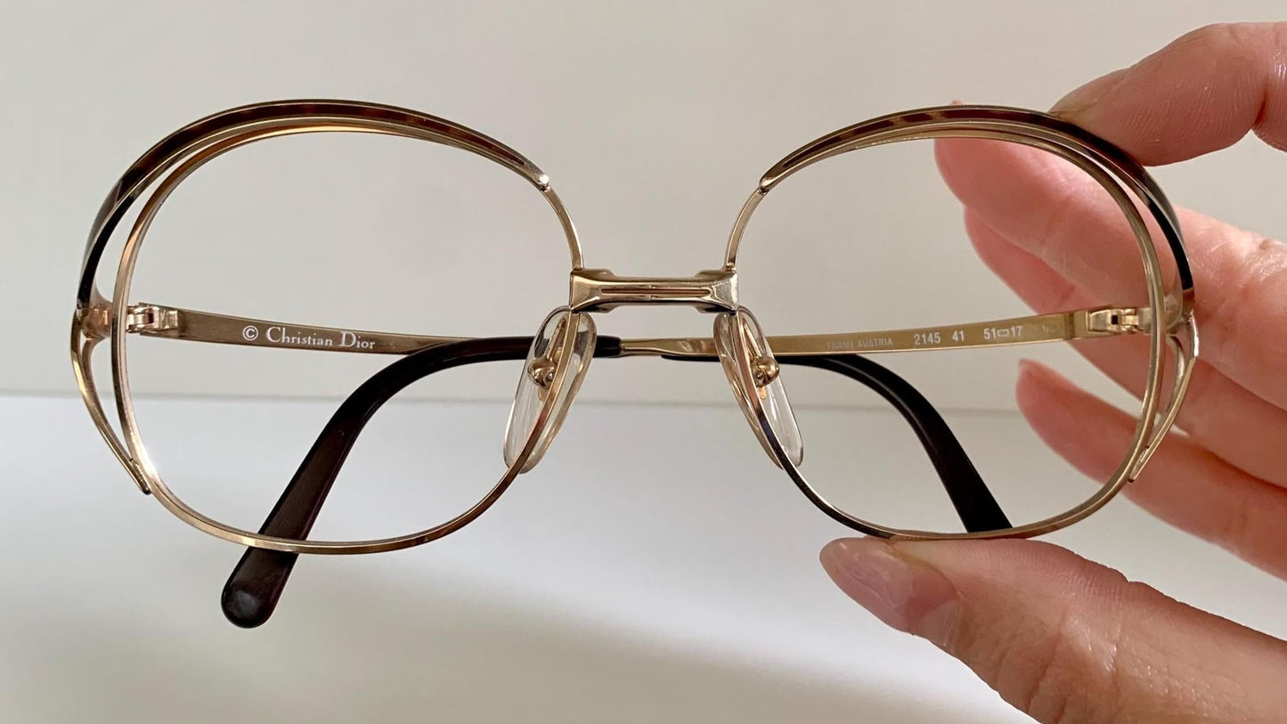 Christian Dior vintage glasses - 2145 gold and brown oversized frames