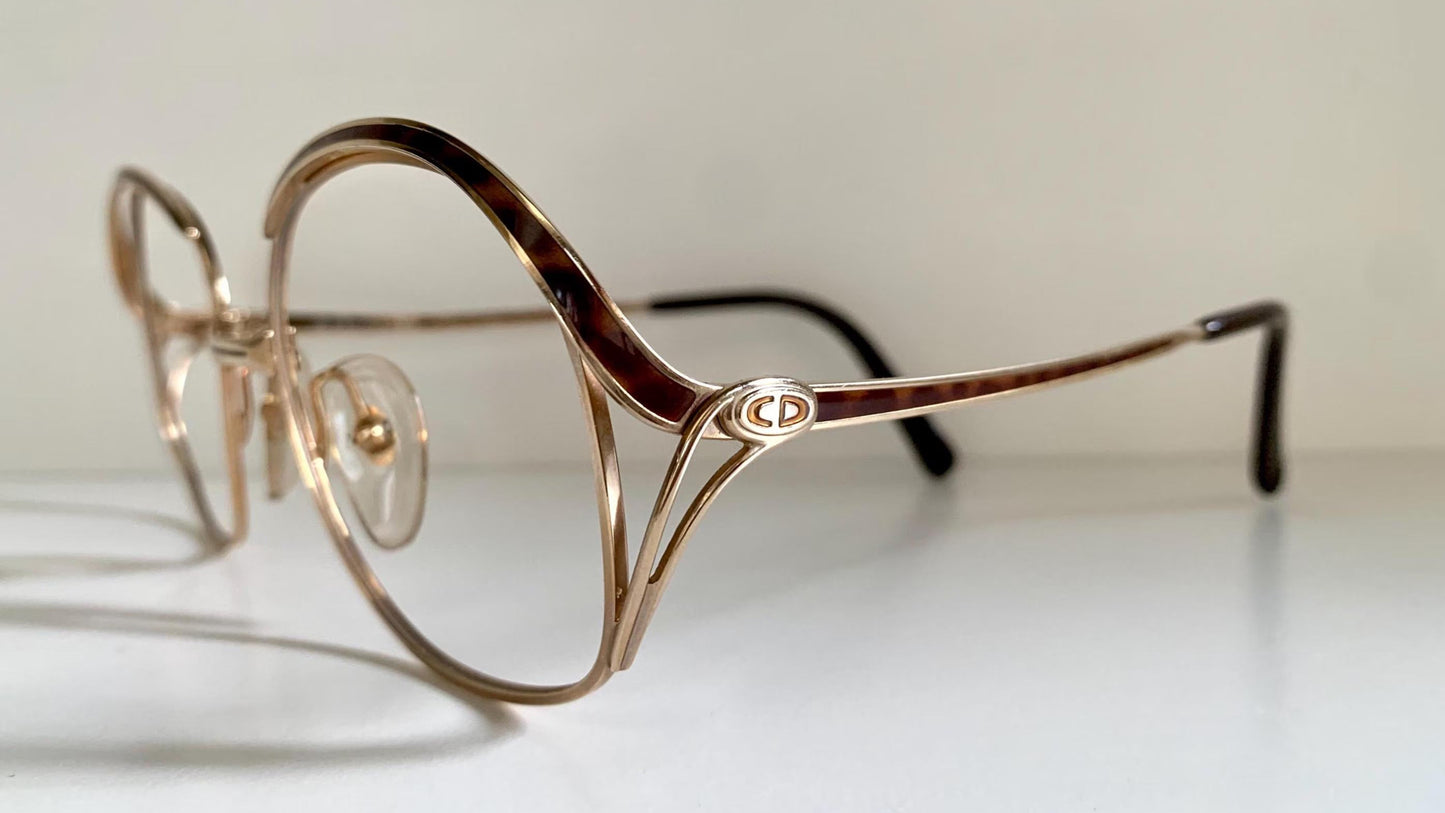 Christian Dior vintage glasses - 2145 gold and brown oversized frames