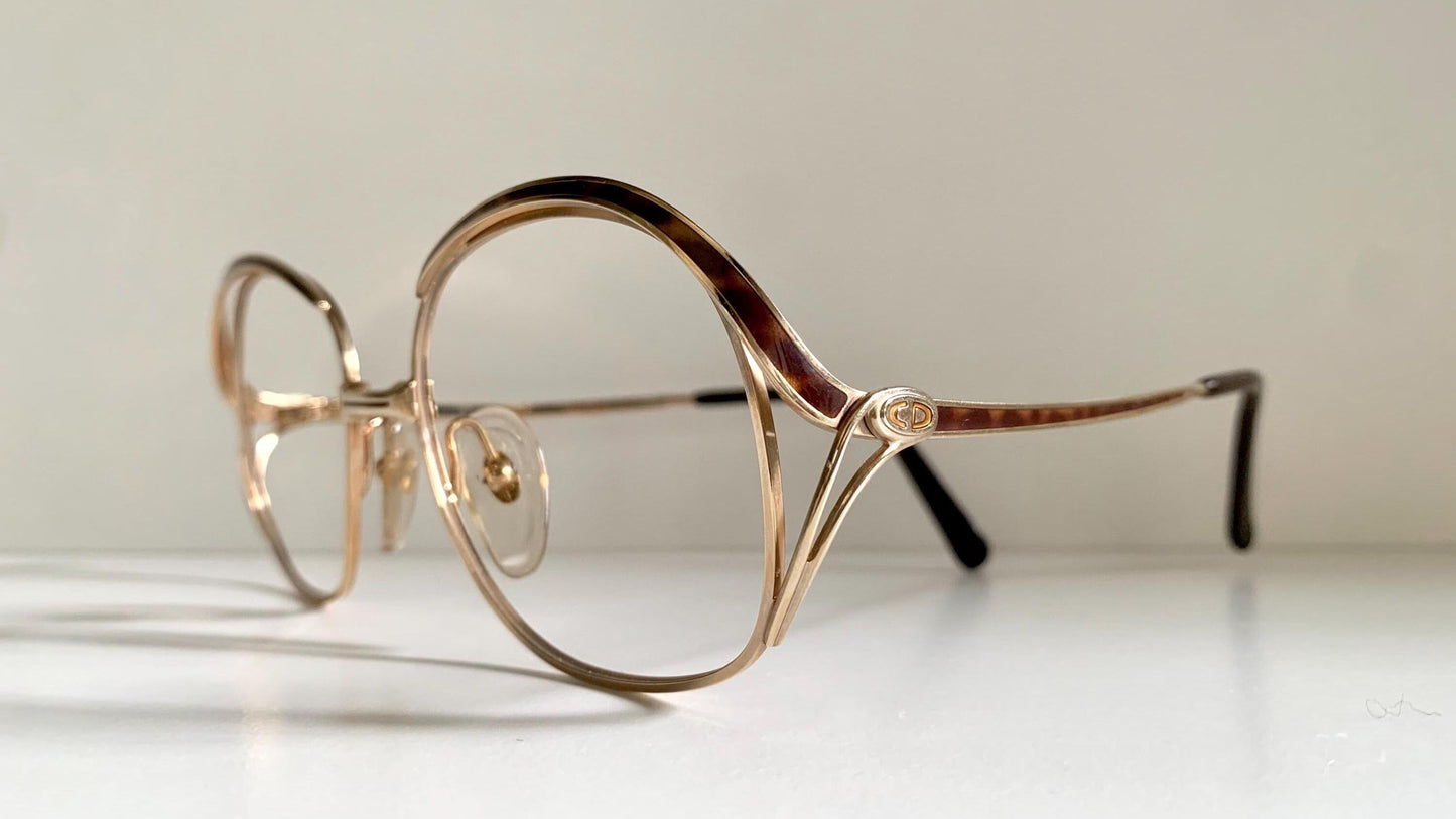 Christian Dior vintage glasses - 2145 gold and brown oversized frames