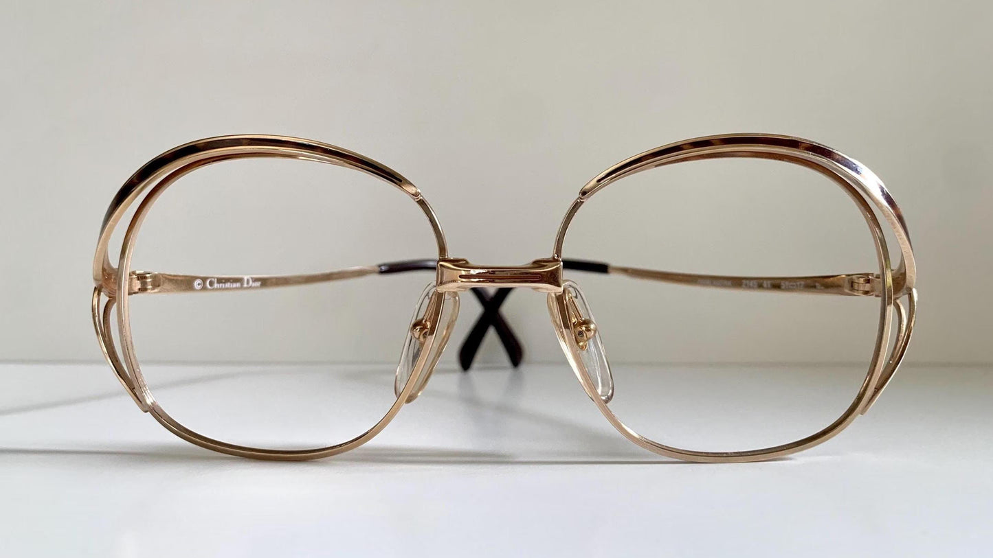 Christian Dior vintage glasses - 2145 gold and brown oversized frames