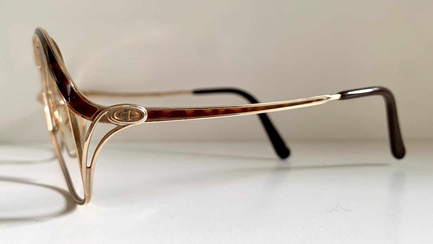 Christian Dior vintage glasses - 2145 gold and brown oversized frames