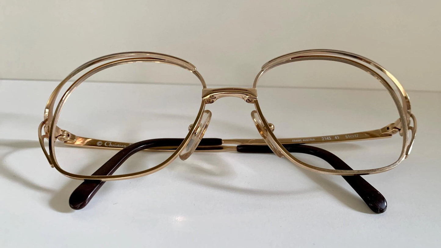 Christian Dior vintage glasses - 2145 gold and brown oversized frames