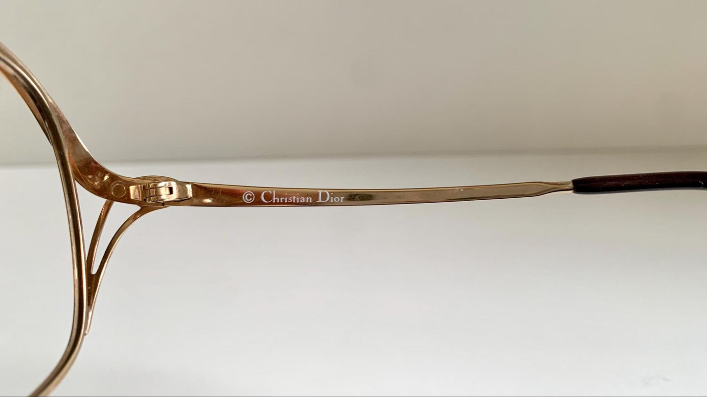 Christian Dior vintage glasses - 2145 gold and brown oversized frames