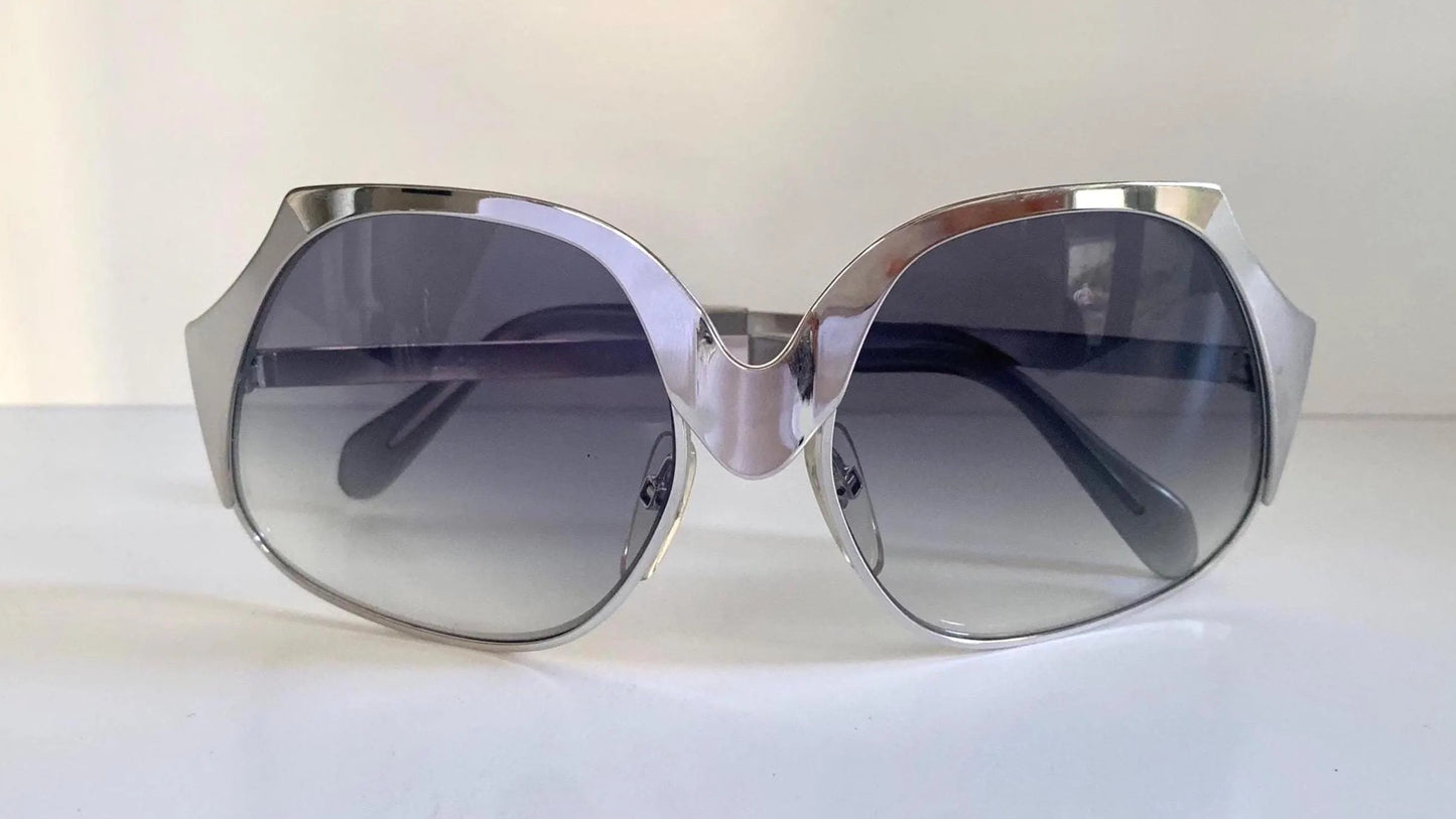 Luxottica 70s XL oversized sunglasses - silver frames