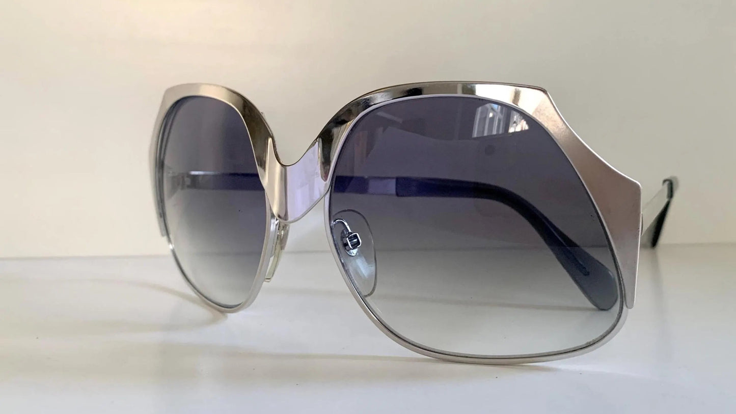 Luxottica 70s XL oversized sunglasses - silver frames