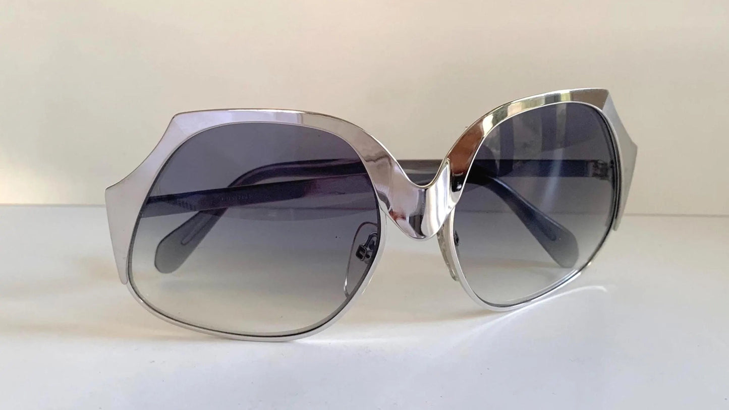 Luxottica 70s XL oversized sunglasses - silver frames