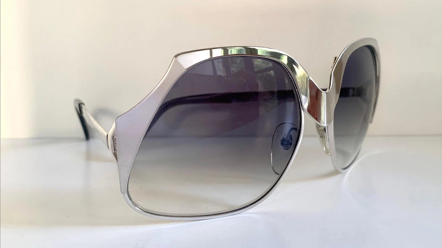 Luxottica 70s XL oversized sunglasses - silver frames