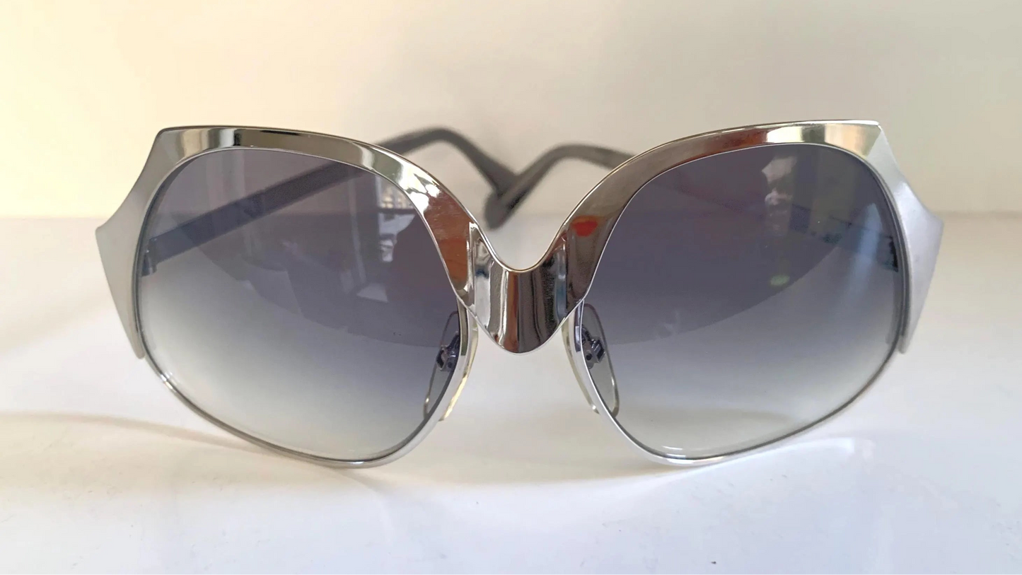 Luxottica 70s XL oversized sunglasses - silver frames