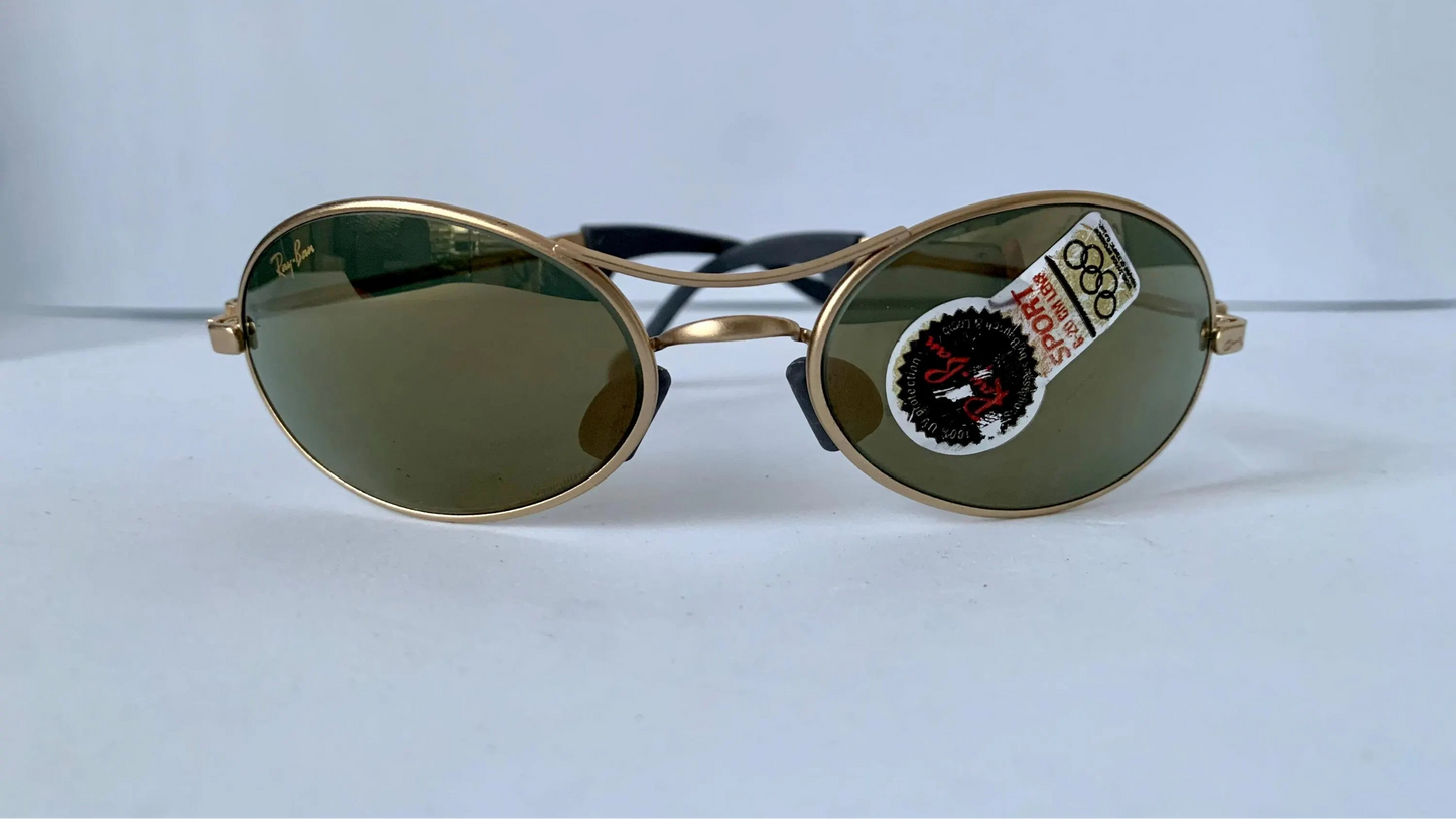 Ray Ban B&L USA vintage sunglasses - rare W2307 Orbs Ellipse golden mirrored frame