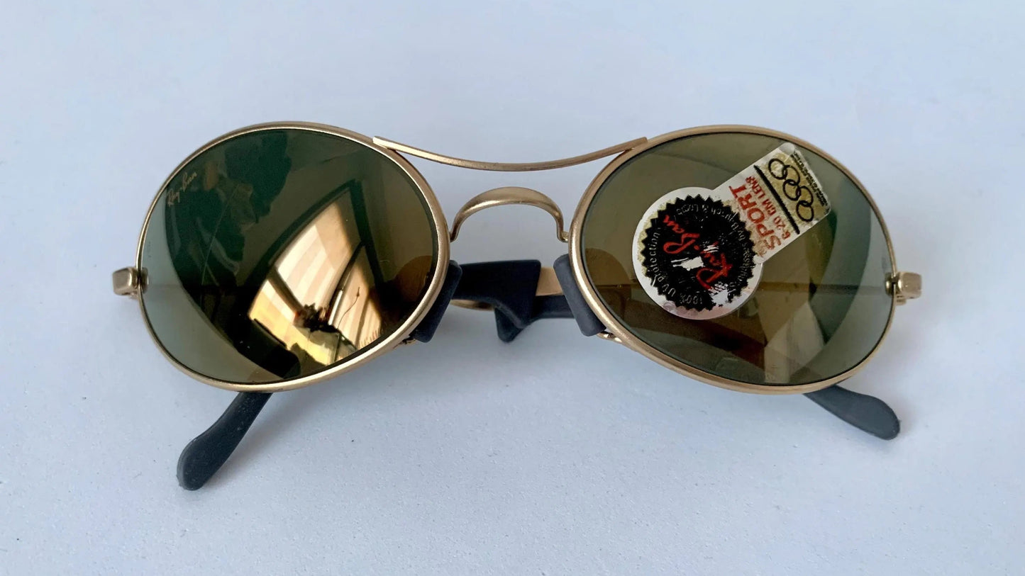 Ray Ban B&L USA vintage sunglasses - rare W2307 Orbs Ellipse golden mirrored frame