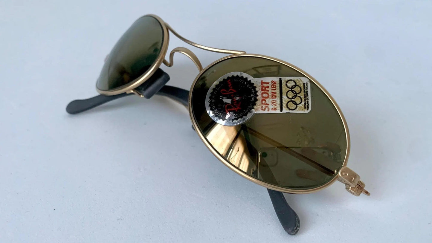 Ray Ban B&L USA vintage sunglasses - rare W2307 Orbs Ellipse golden mirrored frame