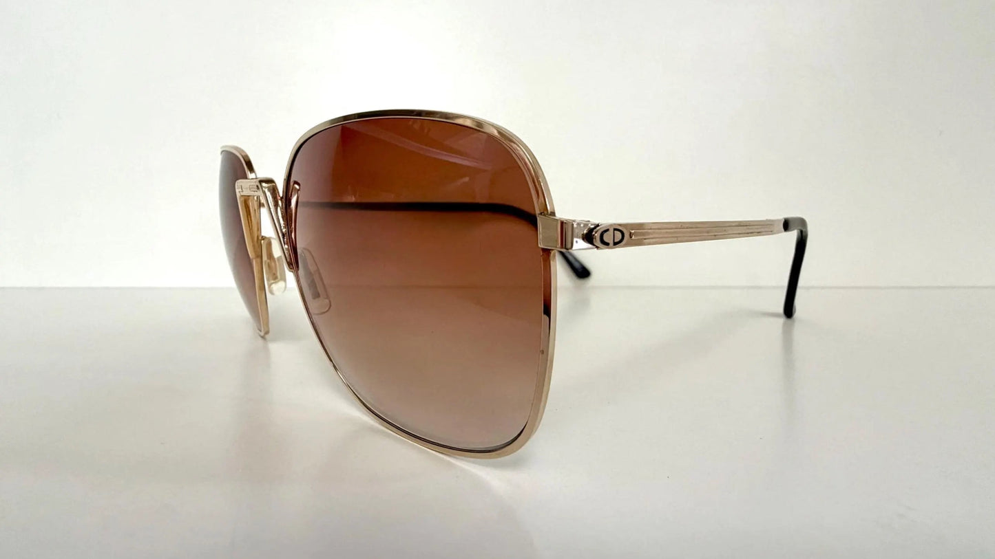 Christian Dior Monsieur Foldable Vintage Sunglasses - 2287 80s golden frames