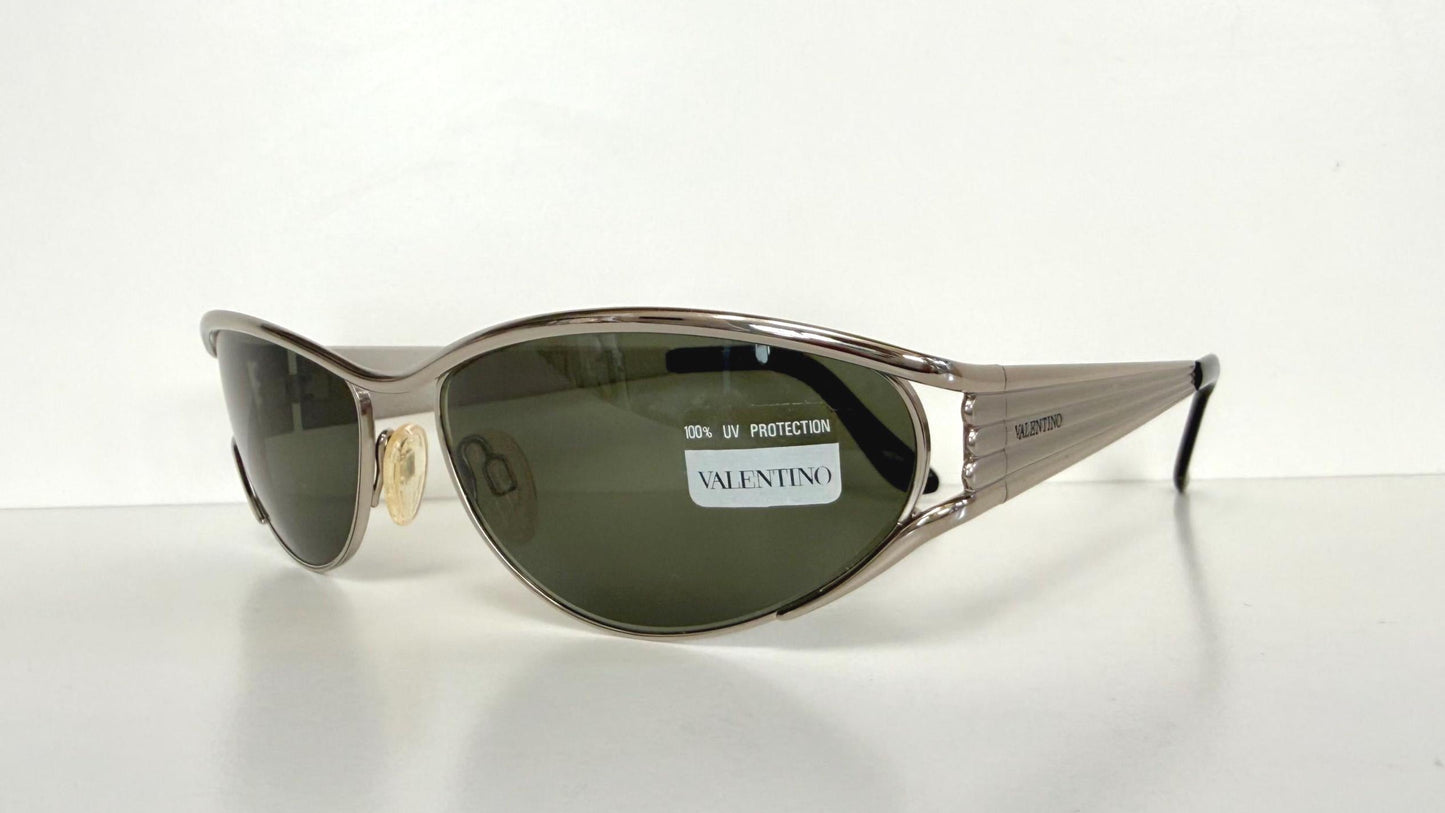Valentino 90s vintage sunglasses - oval silver metal frames