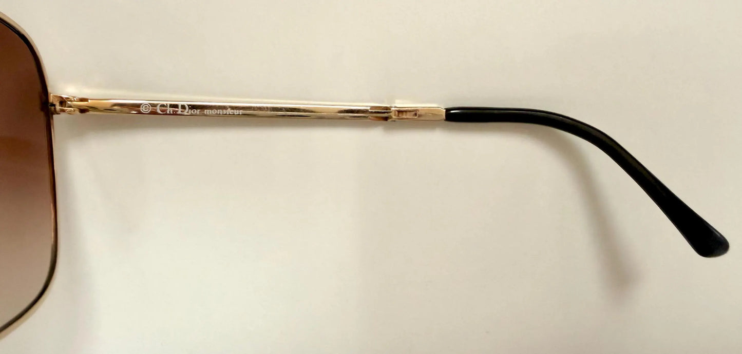 Christian Dior Monsieur Foldable Vintage Sunglasses - 2287 80s golden frames