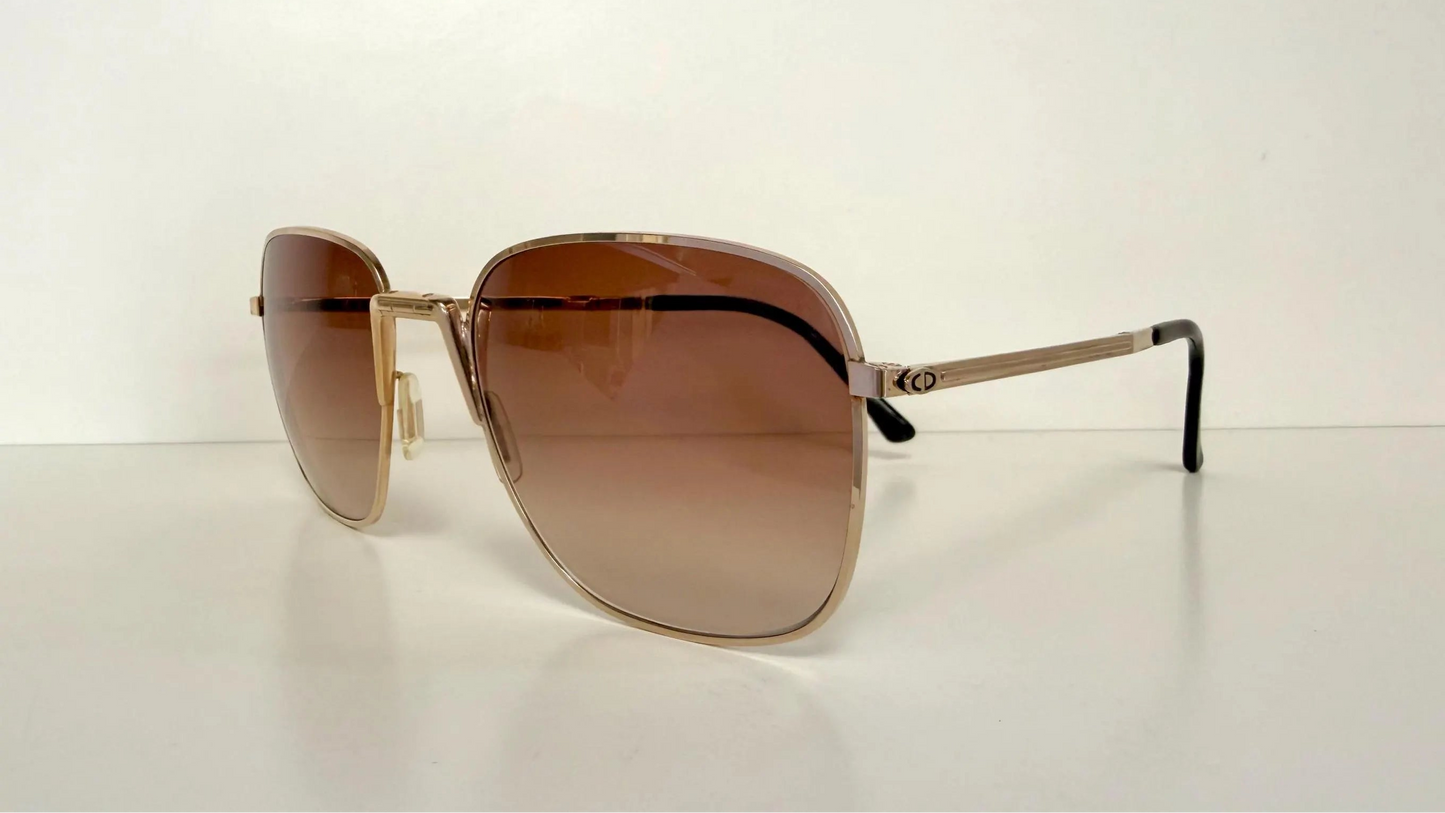 Christian Dior Monsieur Foldable Vintage Sunglasses - 2287 80s golden frames
