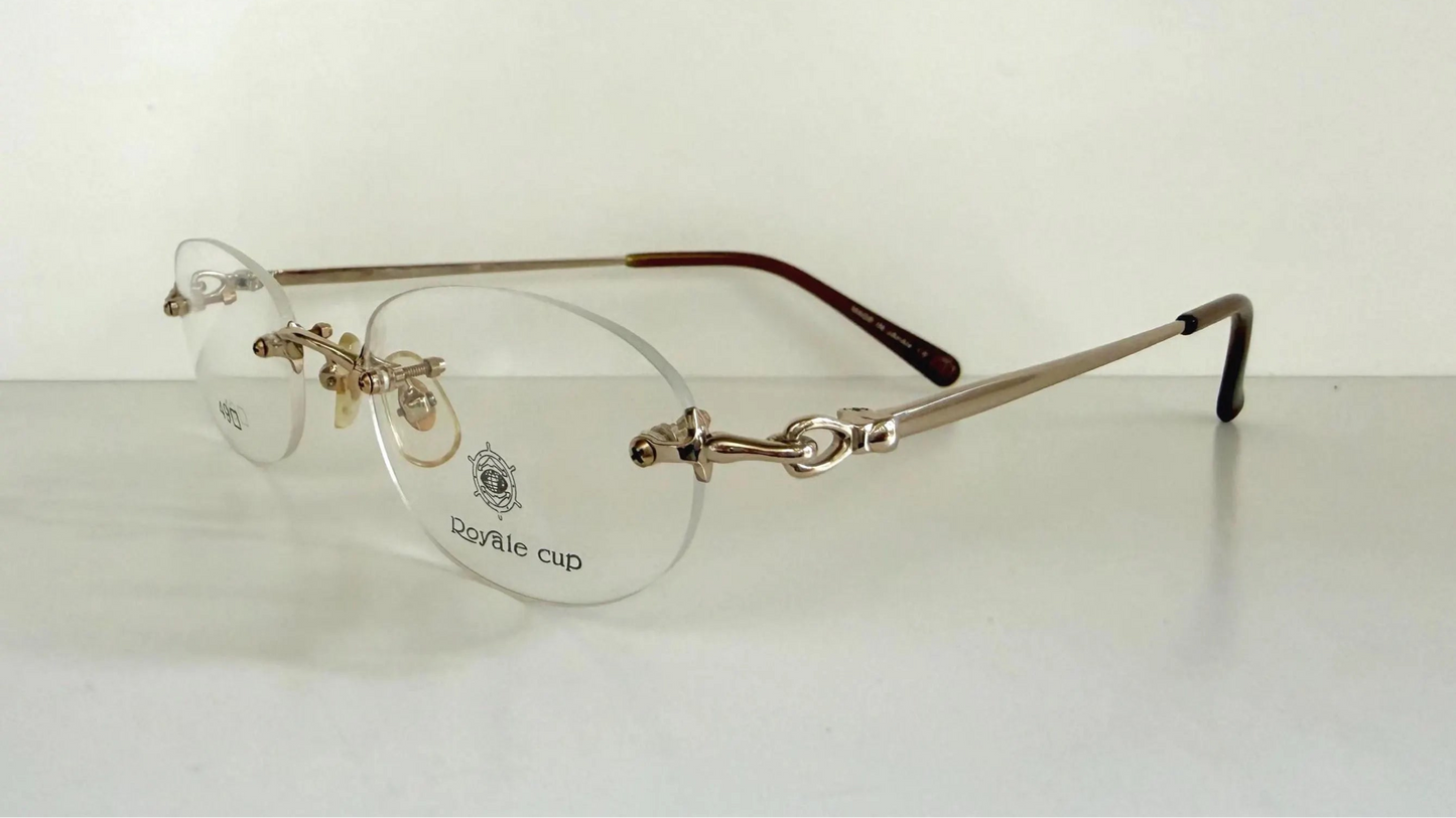 Royale Cup 80s vintage glasses -gold rimless frame