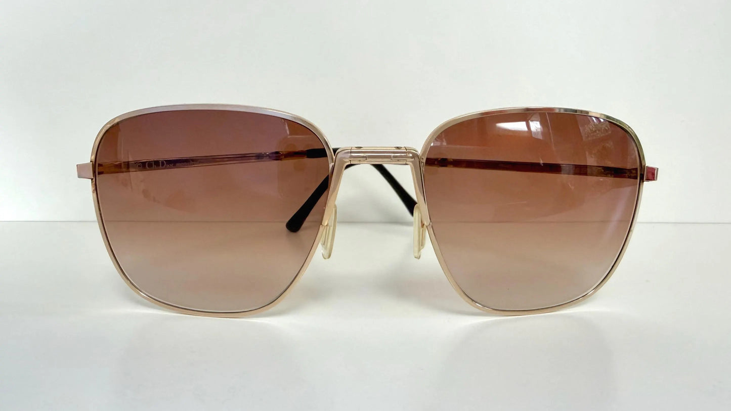 Christian Dior Monsieur Foldable Vintage Sunglasses - 2287 80s golden frames