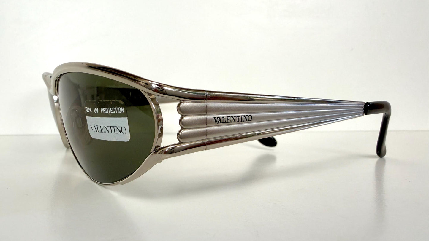 Valentino 90s vintage sunglasses - oval silver metal frames