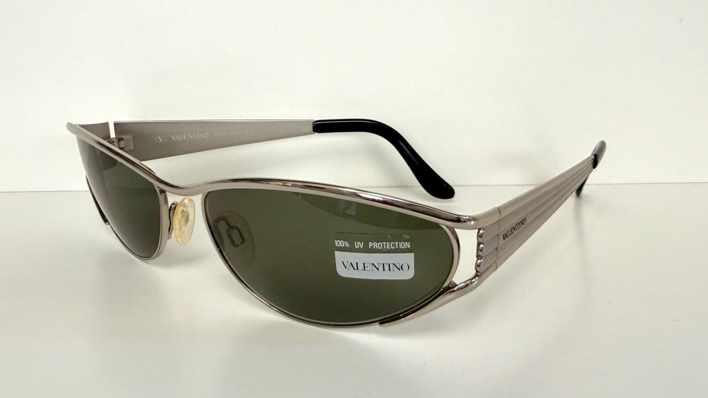 Valentino 90s vintage sunglasses - oval silver metal frames