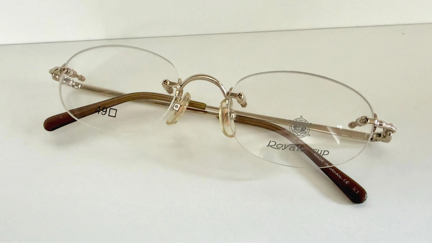 Royale Cup 80s vintage glasses -gold rimless frame