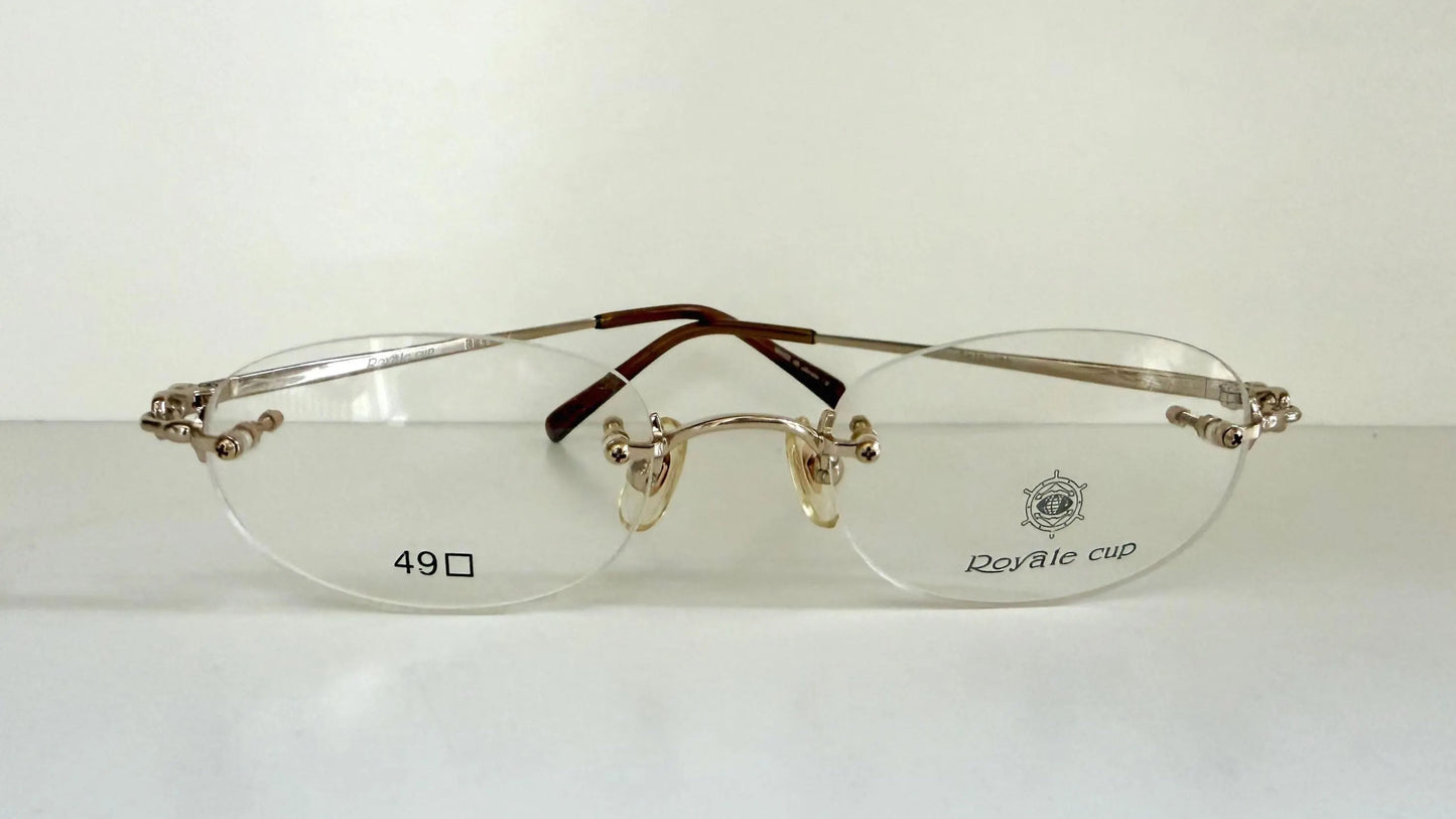 Royale Cup 80s vintage glasses -gold rimless frame